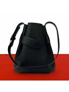 Louis Vuitton Vintage Sac D'epaule Epi Leather Shoulder Bag Cross Noir